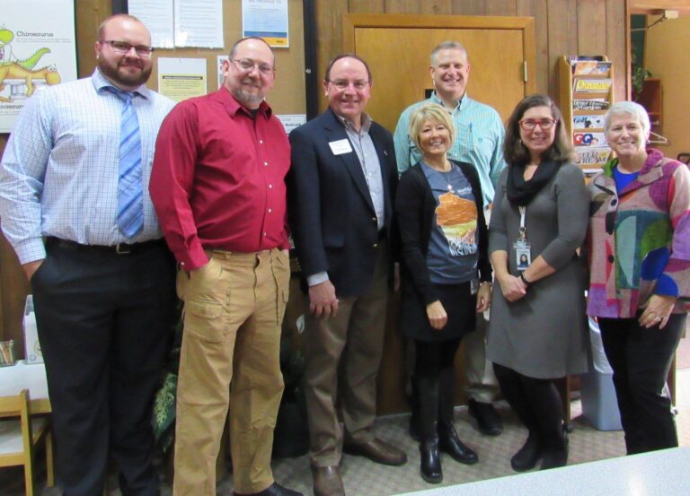 Wisconsin politicians at Park Falls clinic smiling with staff members