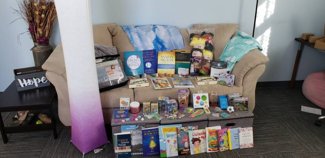 CESA 11 Donation1 Donation items on couch