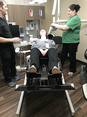 Wheelchair lift for dental chair