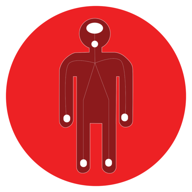 Pediatric Therapies Icon of human body with lines connecting different parts of the body