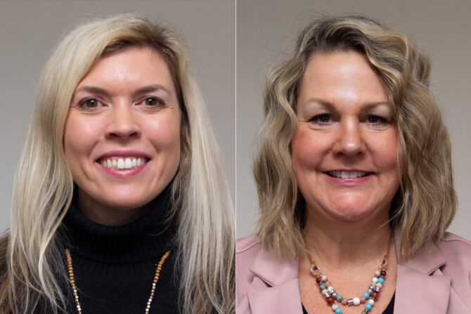 Headshot of two women next to each other