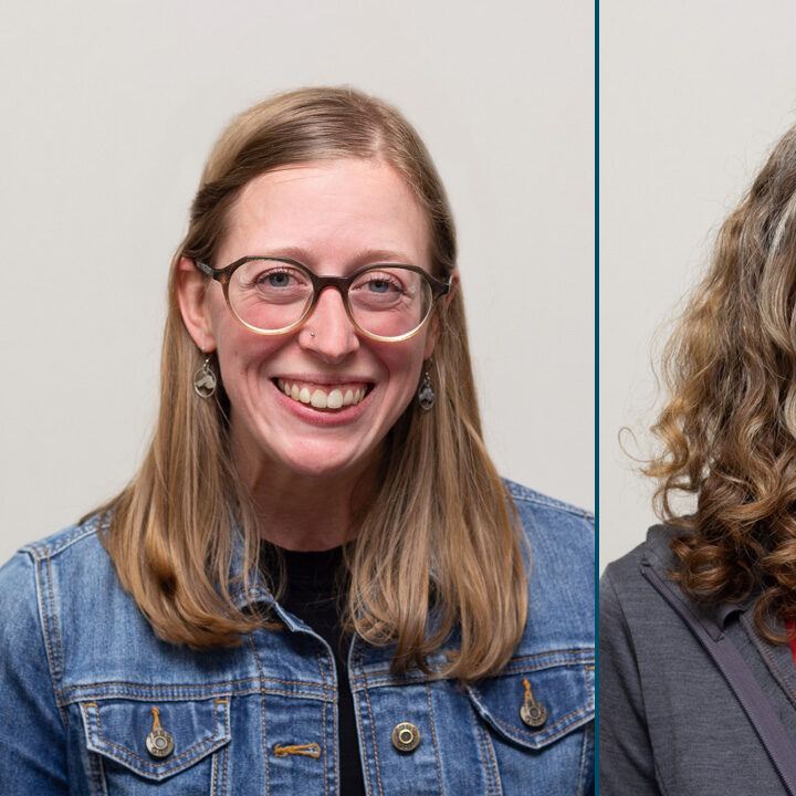 Bridget-Olson-and-Anne-Nischke-Featured-Image Two headshots of women. The women on the left is wearing glasses and a jean jacket. The woman on the right has curly shoulder length har and gray jacket.