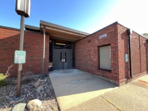 red brick building entrance