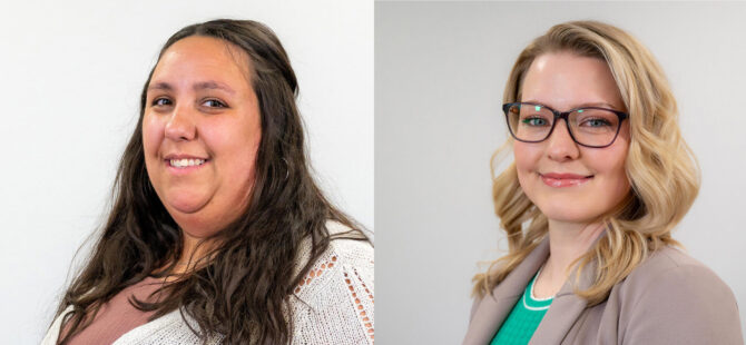 Cooper-Hamann Headshot of two women, one on the left with long brown hair and one on the left with medium-length blonde hair
